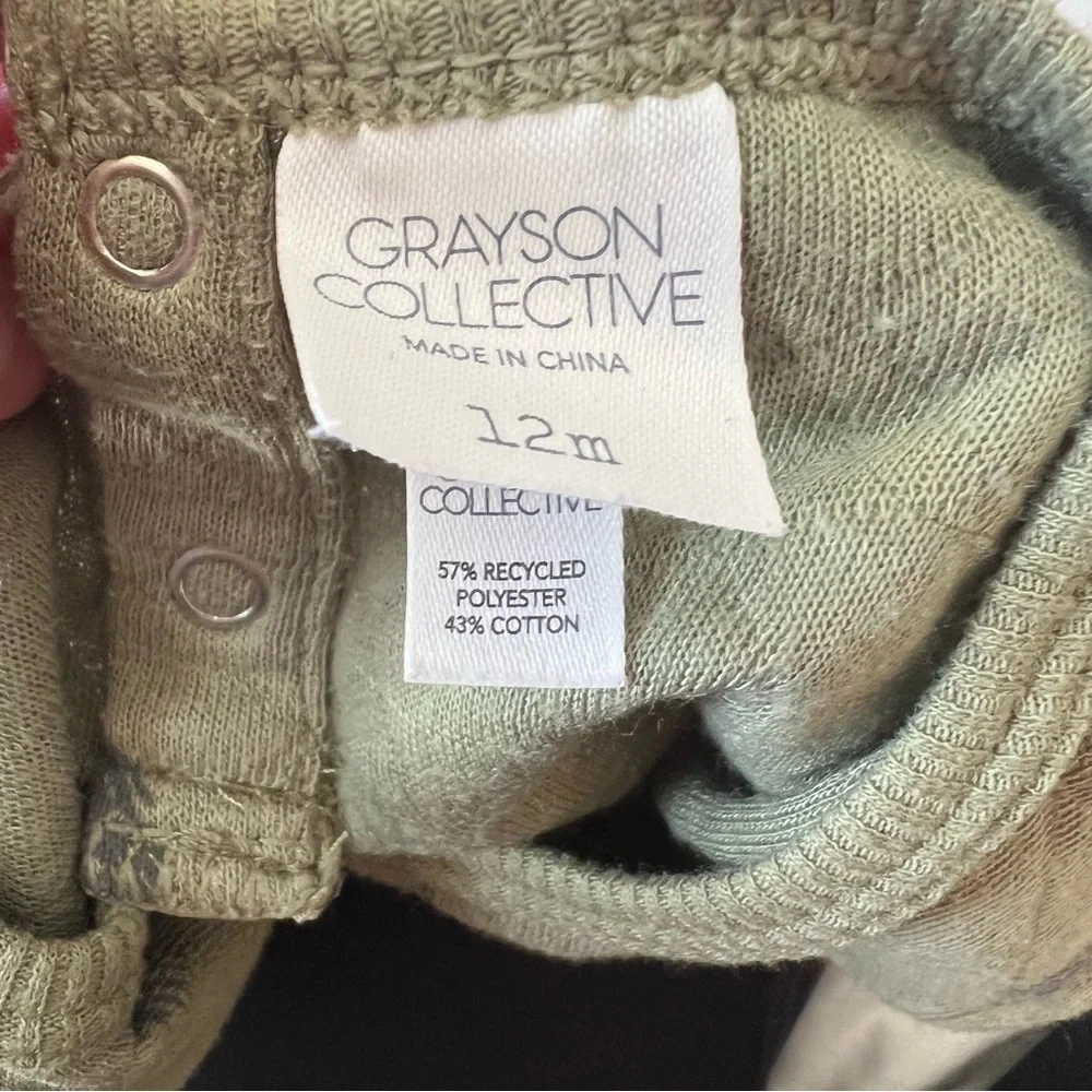 Grayson Collective Quilted Green Forest Print Pullover & Leggings Set Size 12 Mo